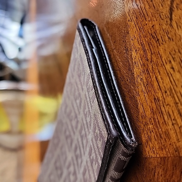 Vintage Fendi Brown & Beige Zucchino Canvas & Leather Continental Wallet - Picture 8 of 17
